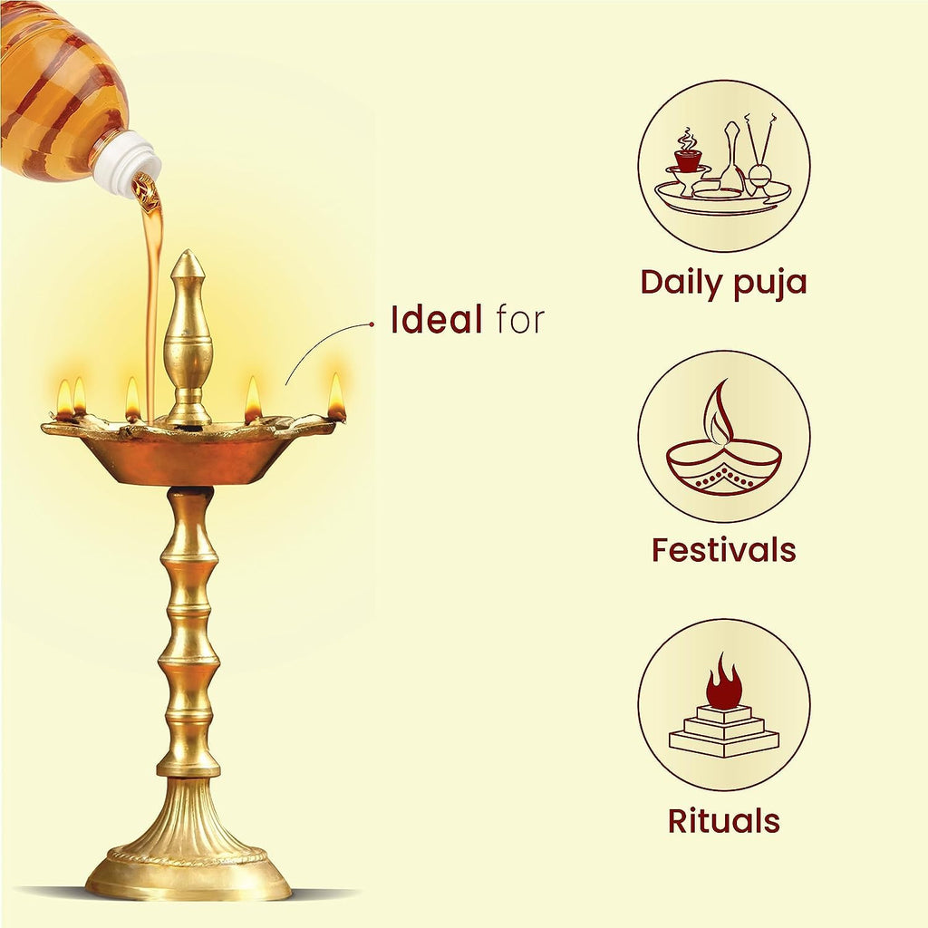 DevPusp Chola Chameli Pooja Oil - Jasmine Scent, 1000 ML for Hawan, Chola Poojan, Hanumanji,  1000ML